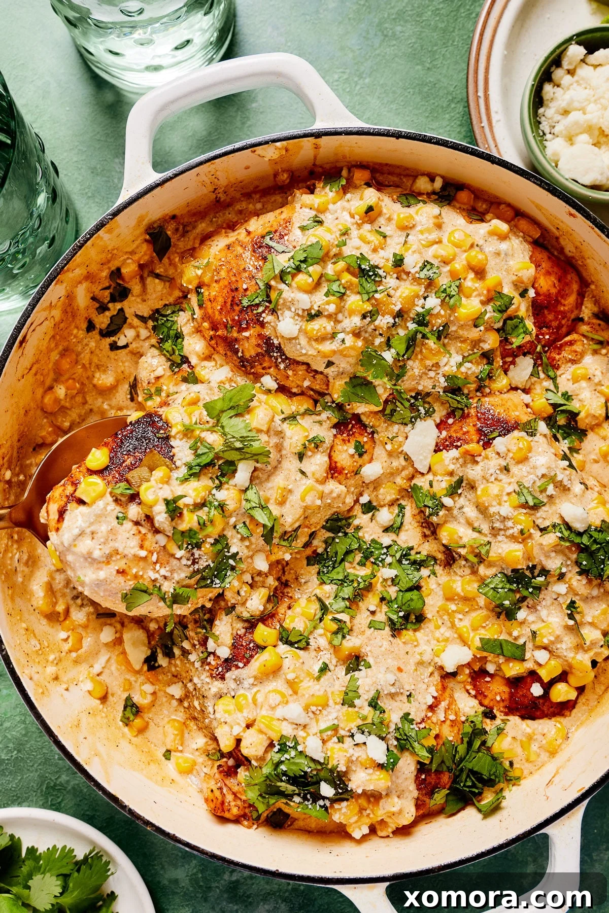 Skillet Chicken with Street-Style Corn and Cilantro Lime Rice 6 Leftover skillet chicken