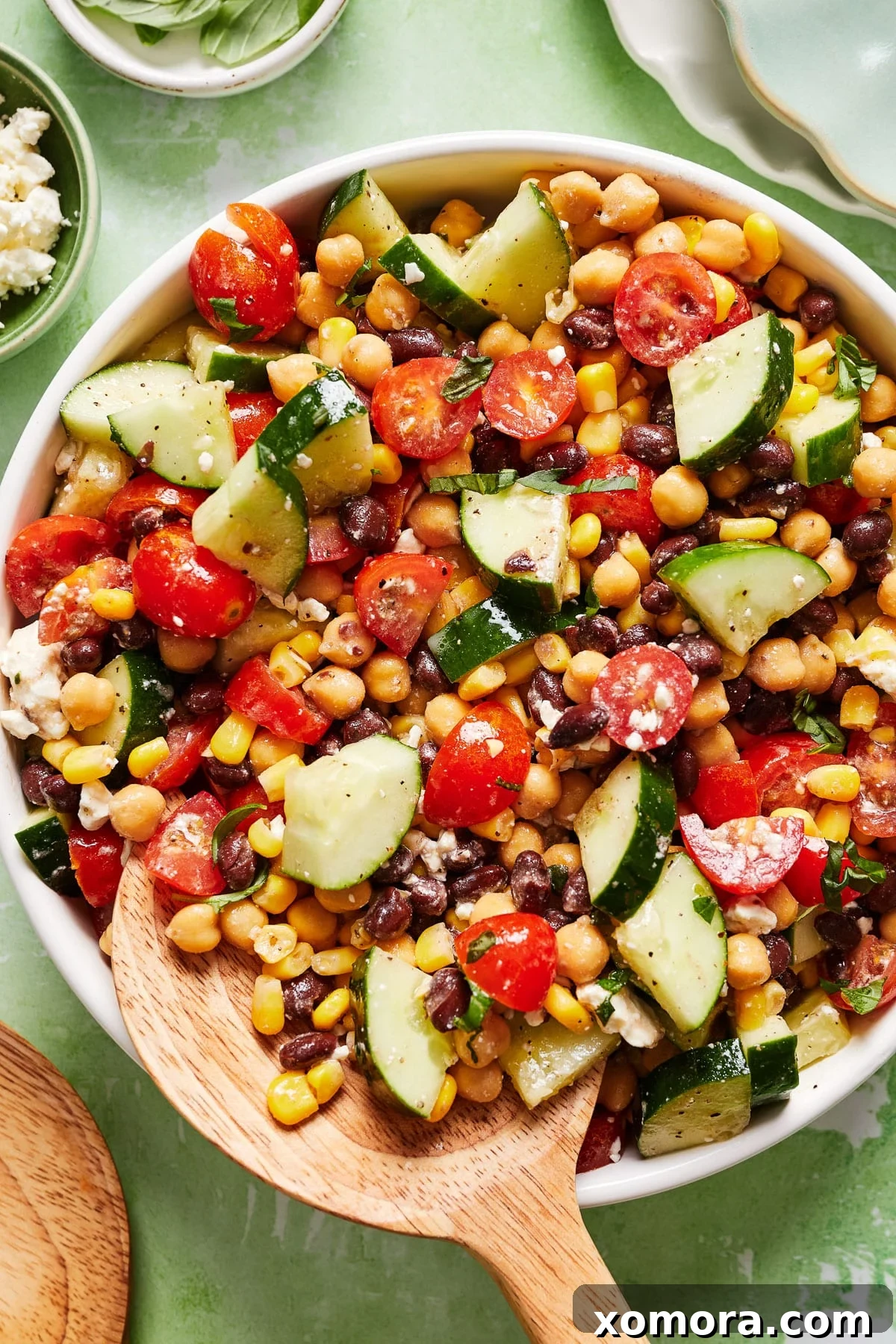 15-Minute Mediterranean Chickpea Salad with Fresh Herbs 2 Chickpea salad in bowl