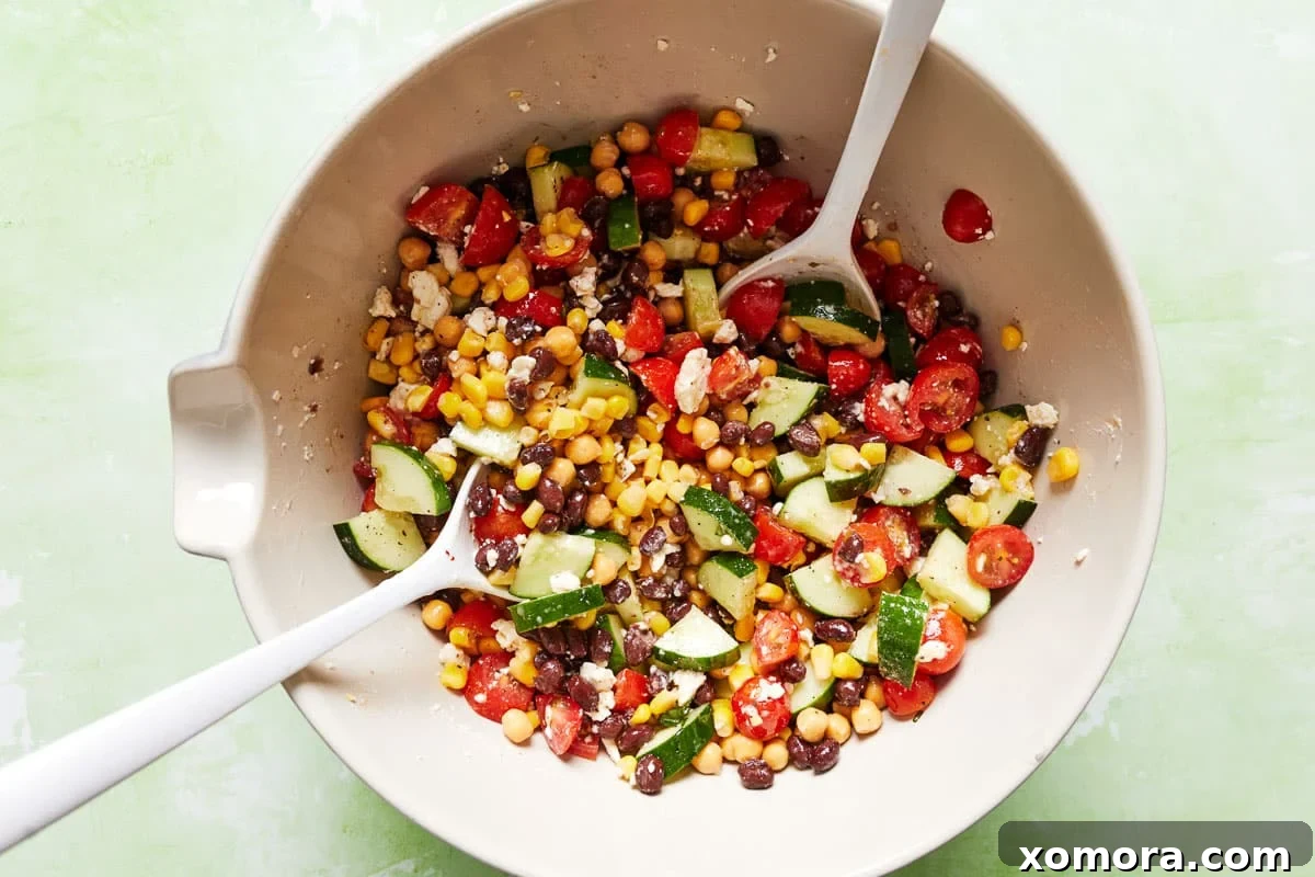 15-Minute Mediterranean Chickpea Salad with Fresh Herbs 4 Close-up of salad ingredients