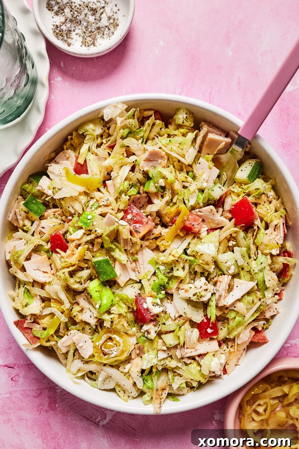 High-Protein Deli Turkey Chopped Salad for One 4 Chopped salad in bowl