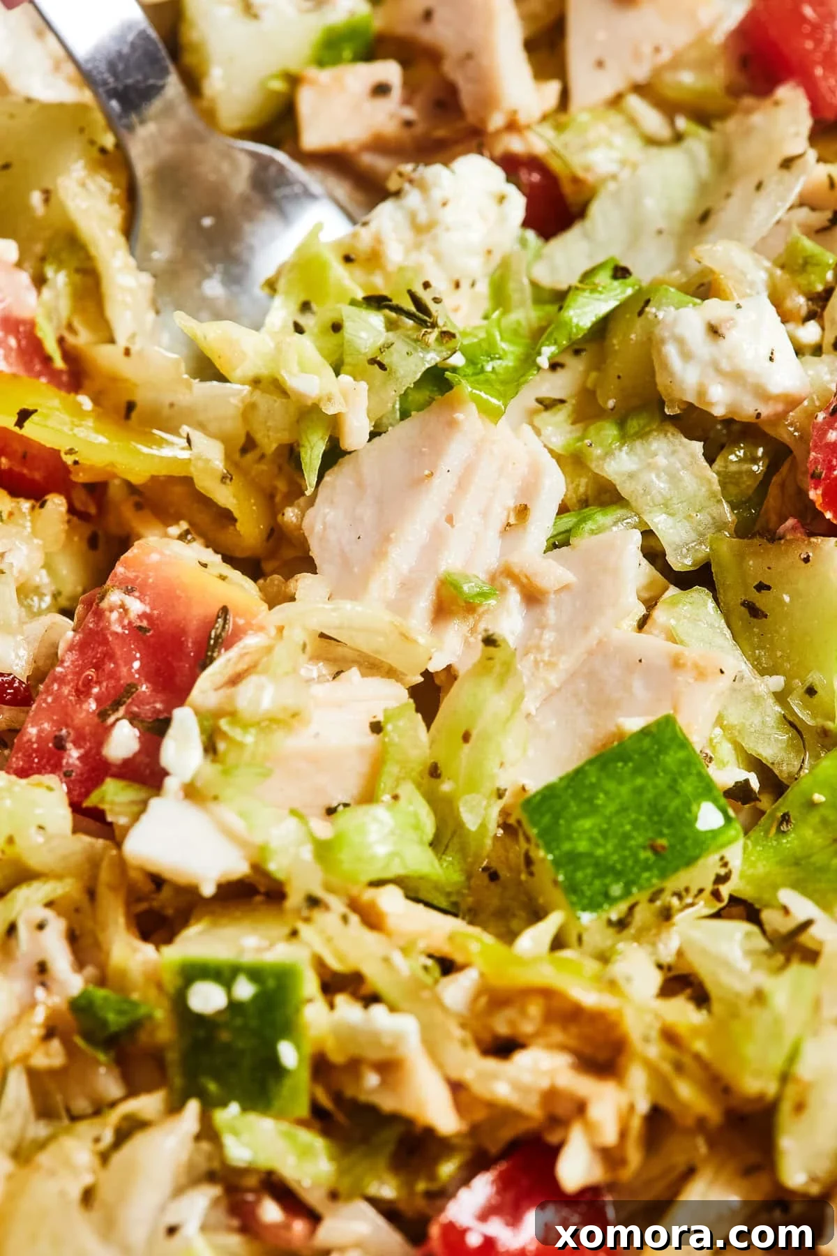 High-Protein Deli Turkey Chopped Salad for One 5 Salad close up